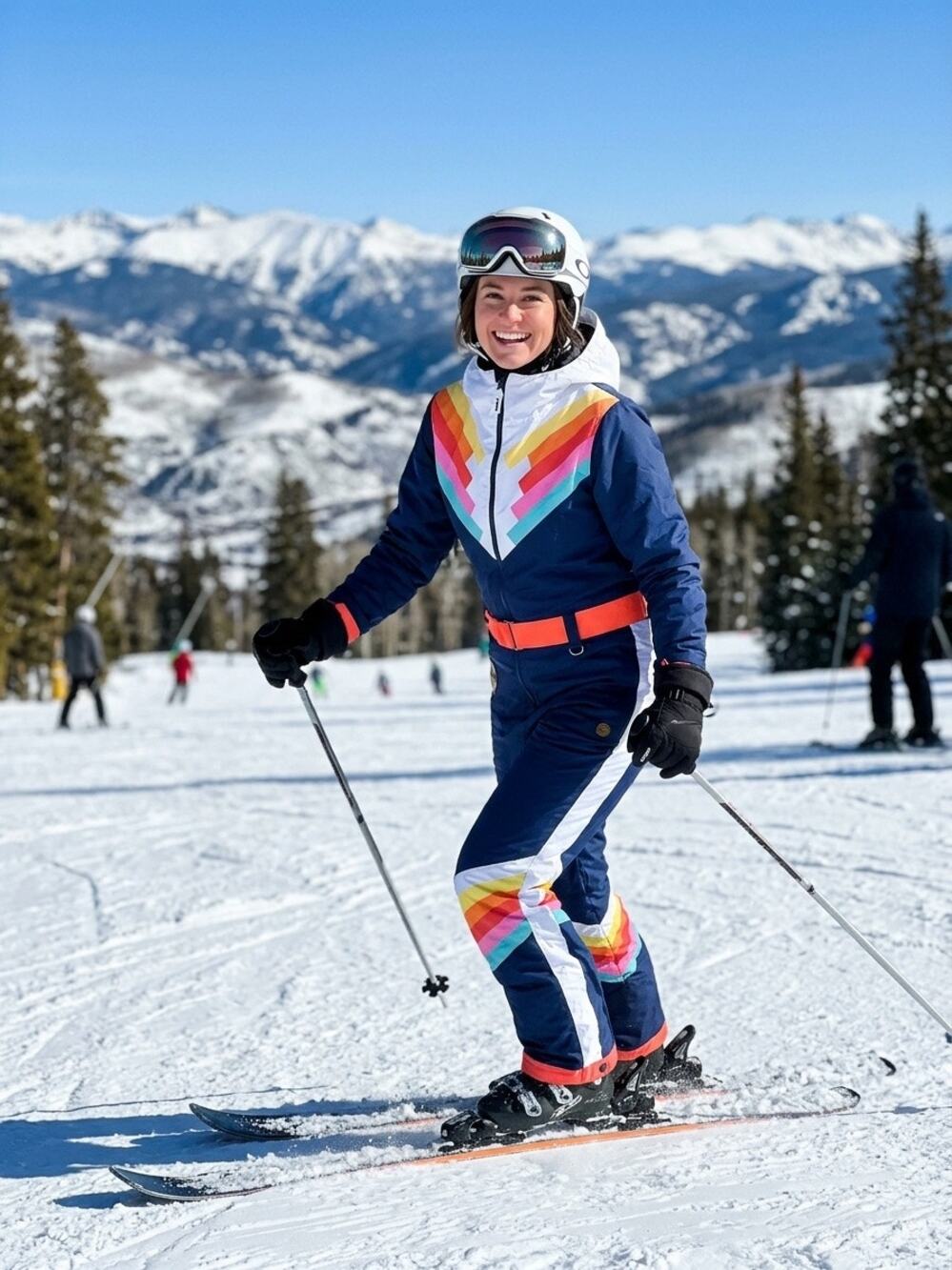 Tipsy Elves Women's Small Santa Fe Shredder Ski Snow Suit Jumpsuit Rainbow NWT